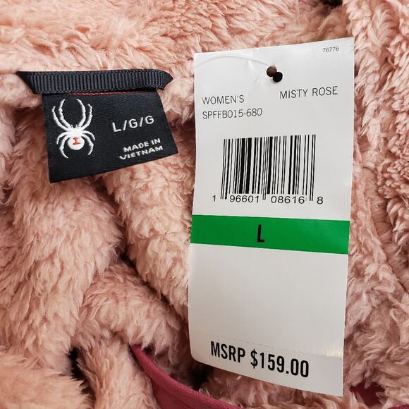 Spyder Womens L Cozy Quarter Snap Pullover in Misty Rose NEW - Picture 10 of 12